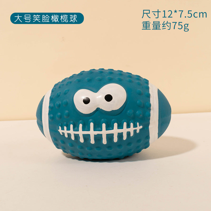 Squeaky Latex Sports Ball Chew Toy — Football, Rugby & More
