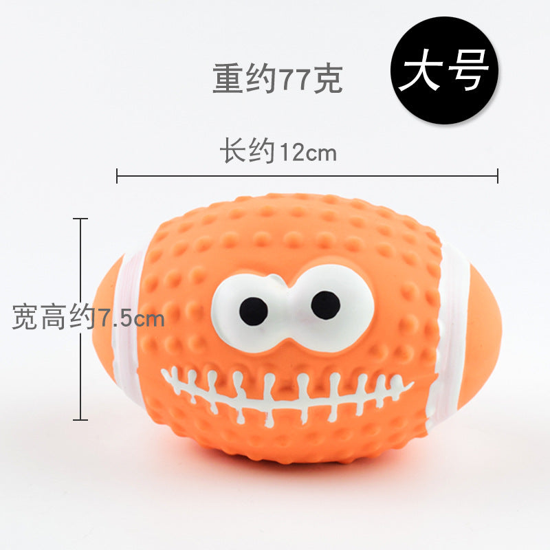 Squeaky Latex Sports Ball Chew Toy — Football, Rugby & More