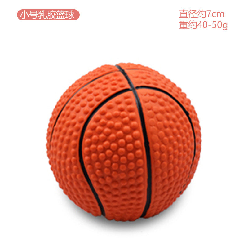 Squeaky Latex Sports Ball Chew Toy — Football, Rugby & More