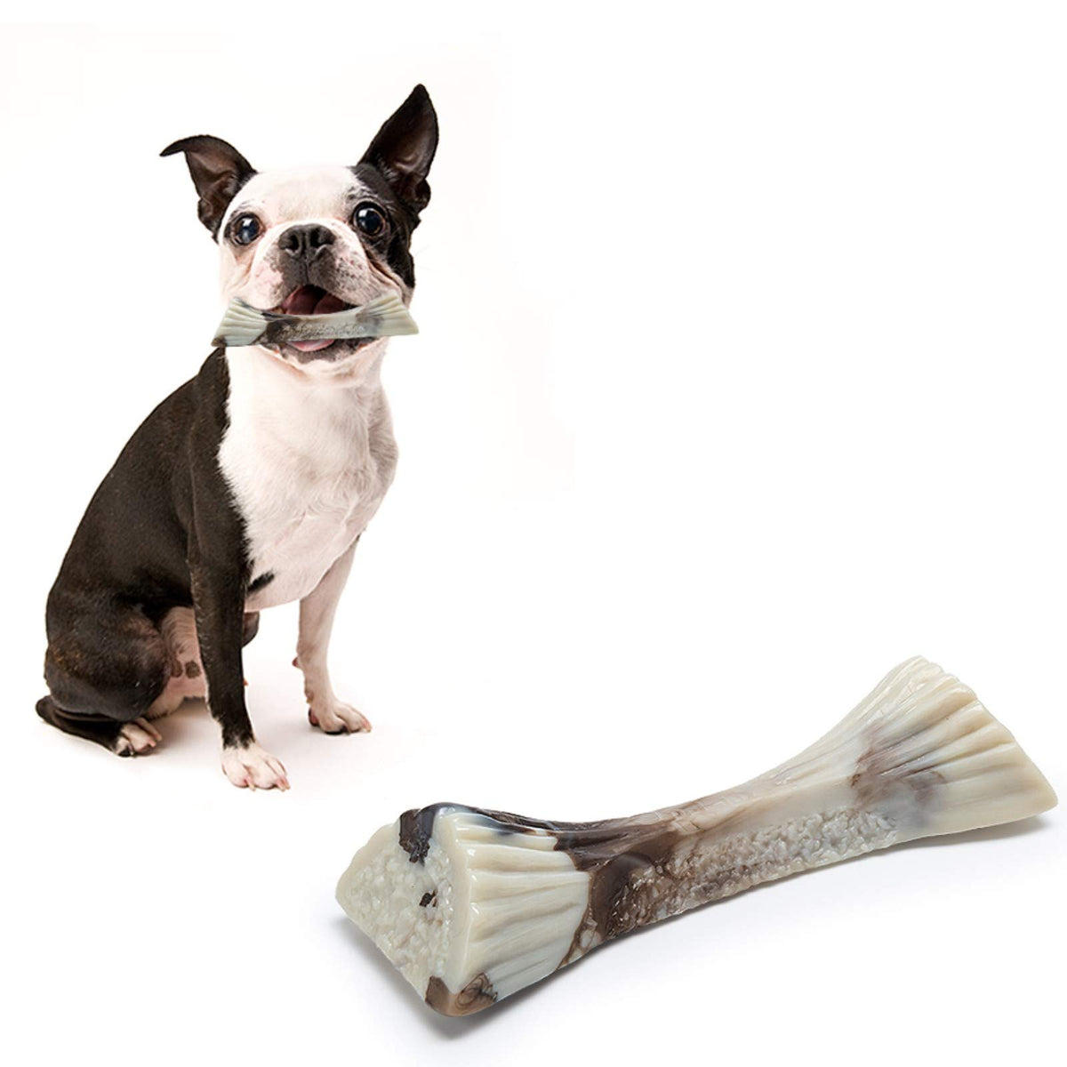 PETSLA Small Dog Chew Toy Dog Toy for Aggressive Chewers Nylon Dog Chew Toys Tough Dog Toys for Small Dogs and Teething Toys for Puppies (Marrow Shape Small)