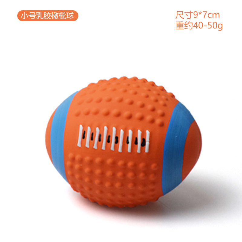 Squeaky Latex Sports Ball Chew Toy — Football, Rugby & More