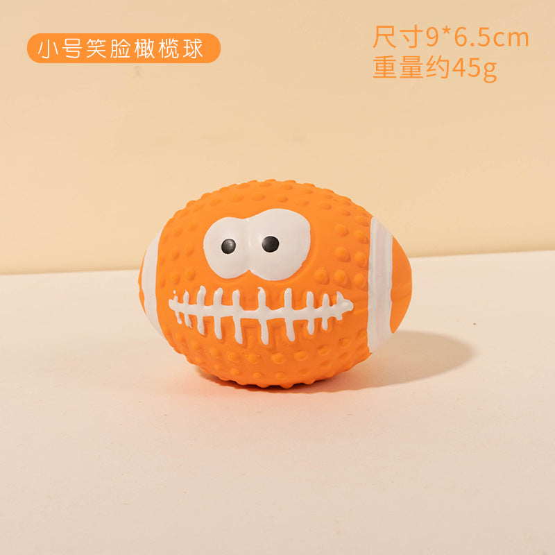 Squeaky Latex Sports Ball Chew Toy — Football, Rugby & More