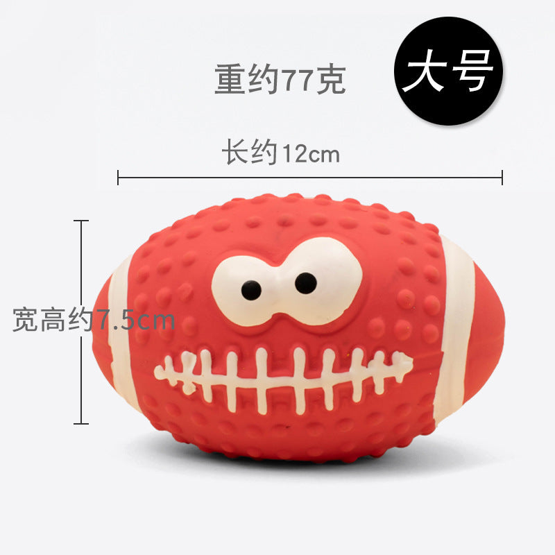 Squeaky Latex Sports Ball Chew Toy — Football, Rugby & More