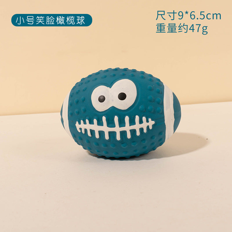 Squeaky Latex Sports Ball Chew Toy — Football, Rugby & More