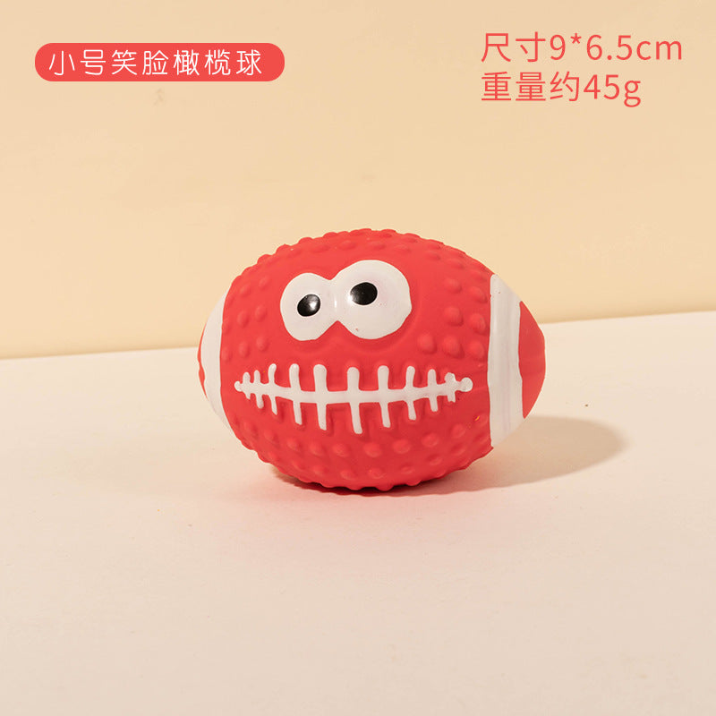 Squeaky Latex Sports Ball Chew Toy — Football, Rugby & More