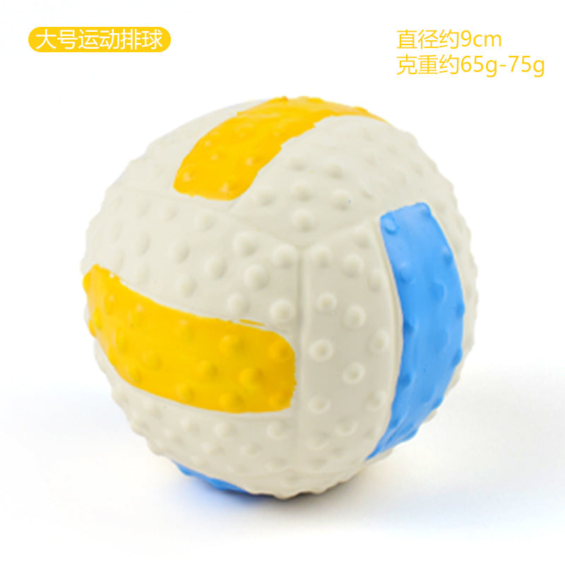 Squeaky Latex Sports Ball Chew Toy — Football, Rugby & More