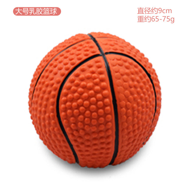 Squeaky Latex Sports Ball Chew Toy — Football, Rugby & More
