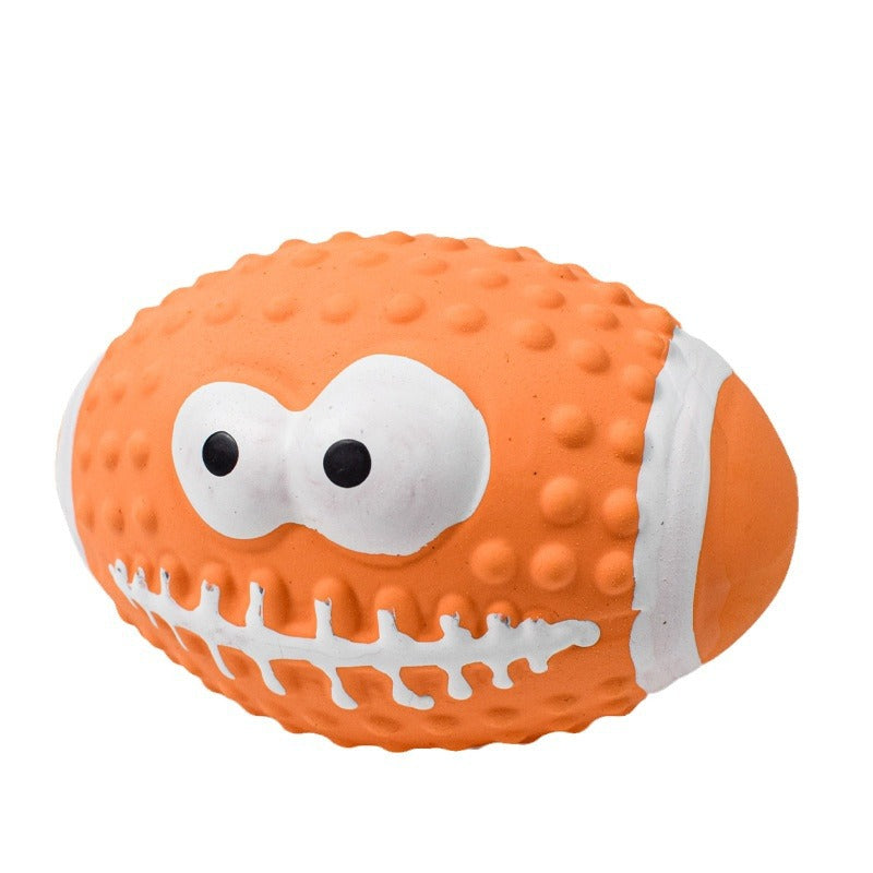 Squeaky Latex Sports Ball Chew Toy — Football, Rugby & More