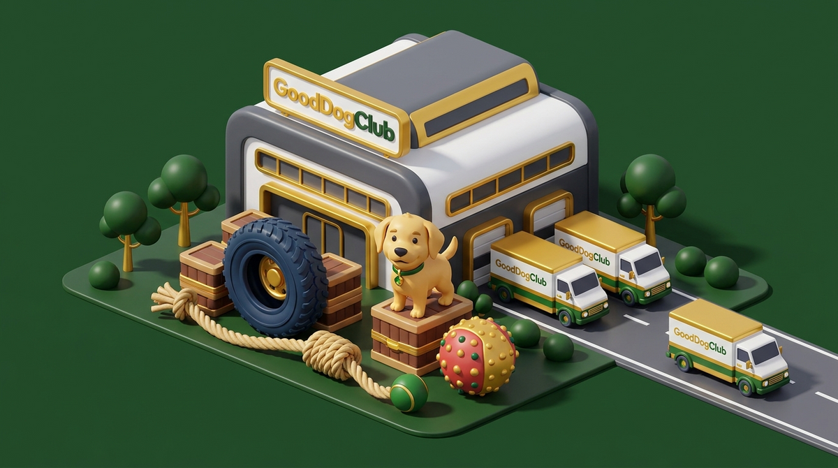 GoodDogClub isometric hero illustration