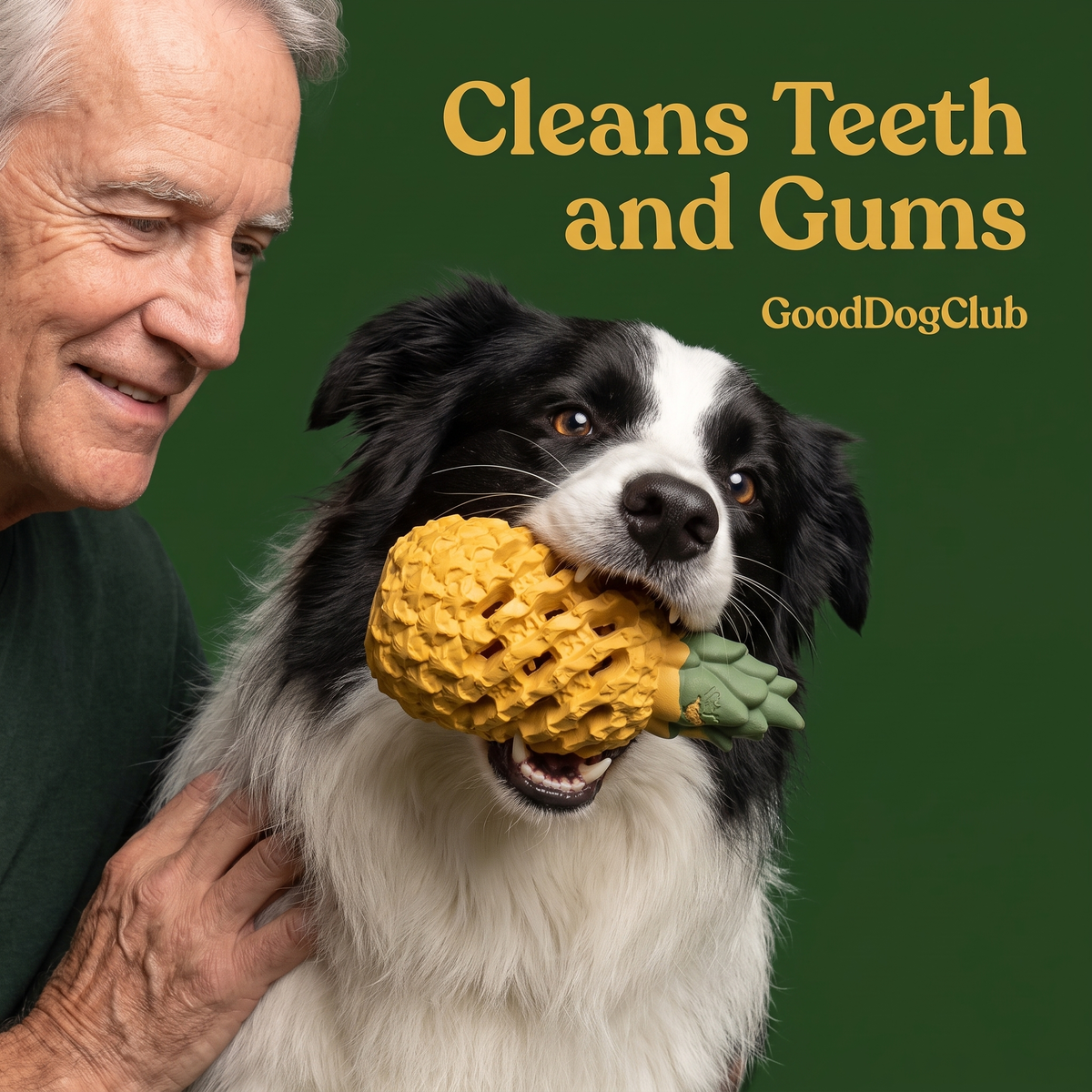 Border Collie chewing showing teeth cleaning benefit