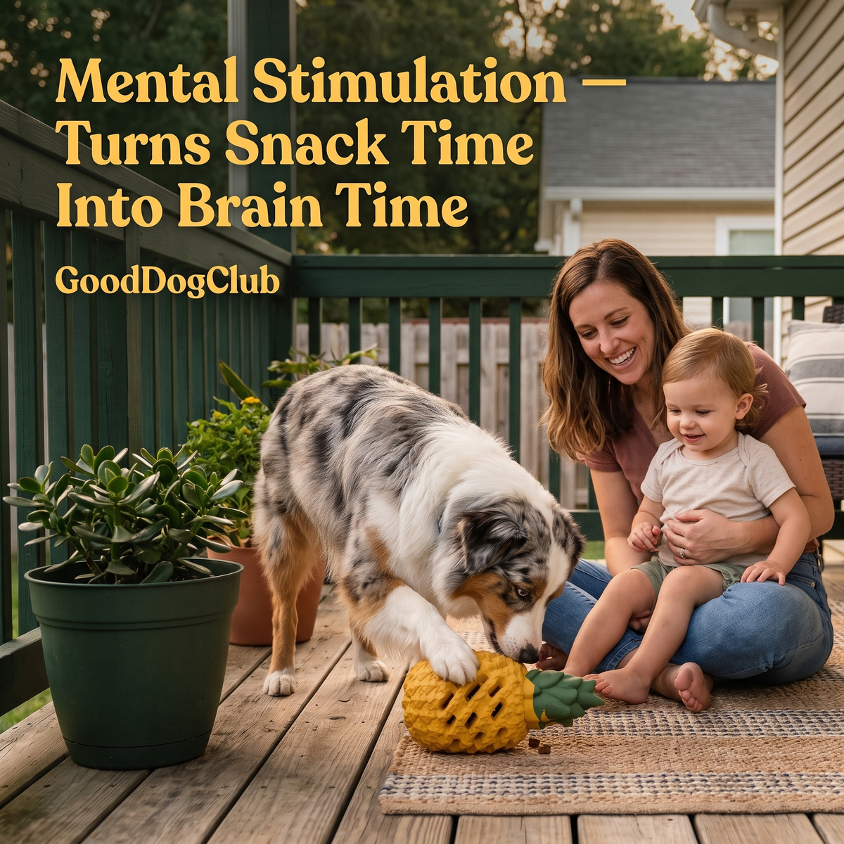 Australian Shepherd working treat puzzle toy