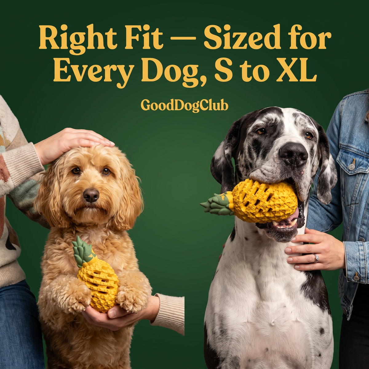Small and large dog size comparison with toy sizes
