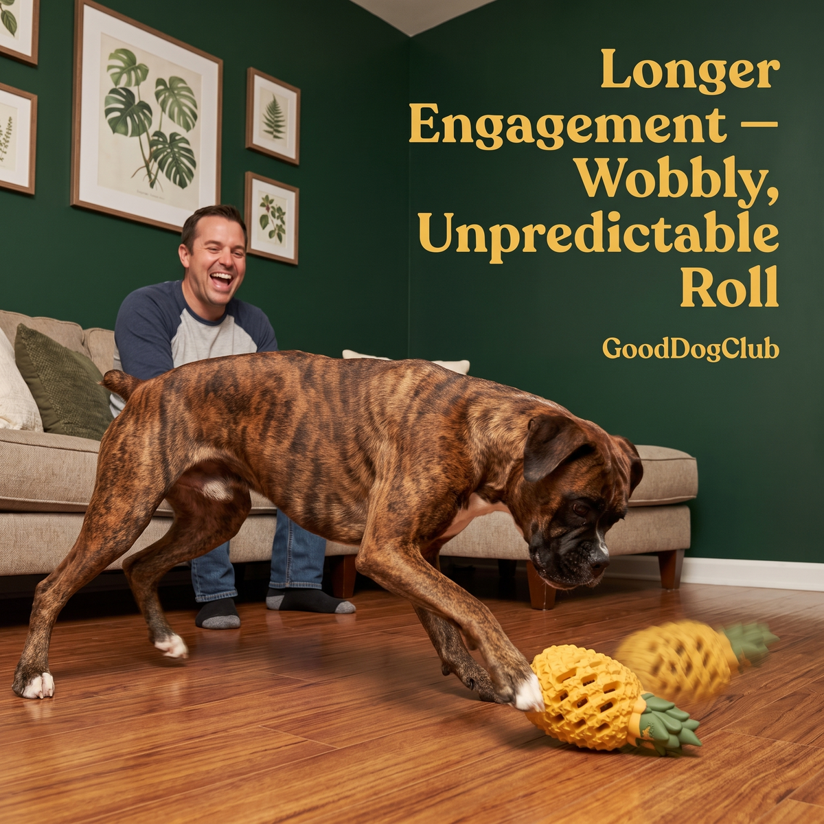 Boxer rolling wobbling pineapple toy