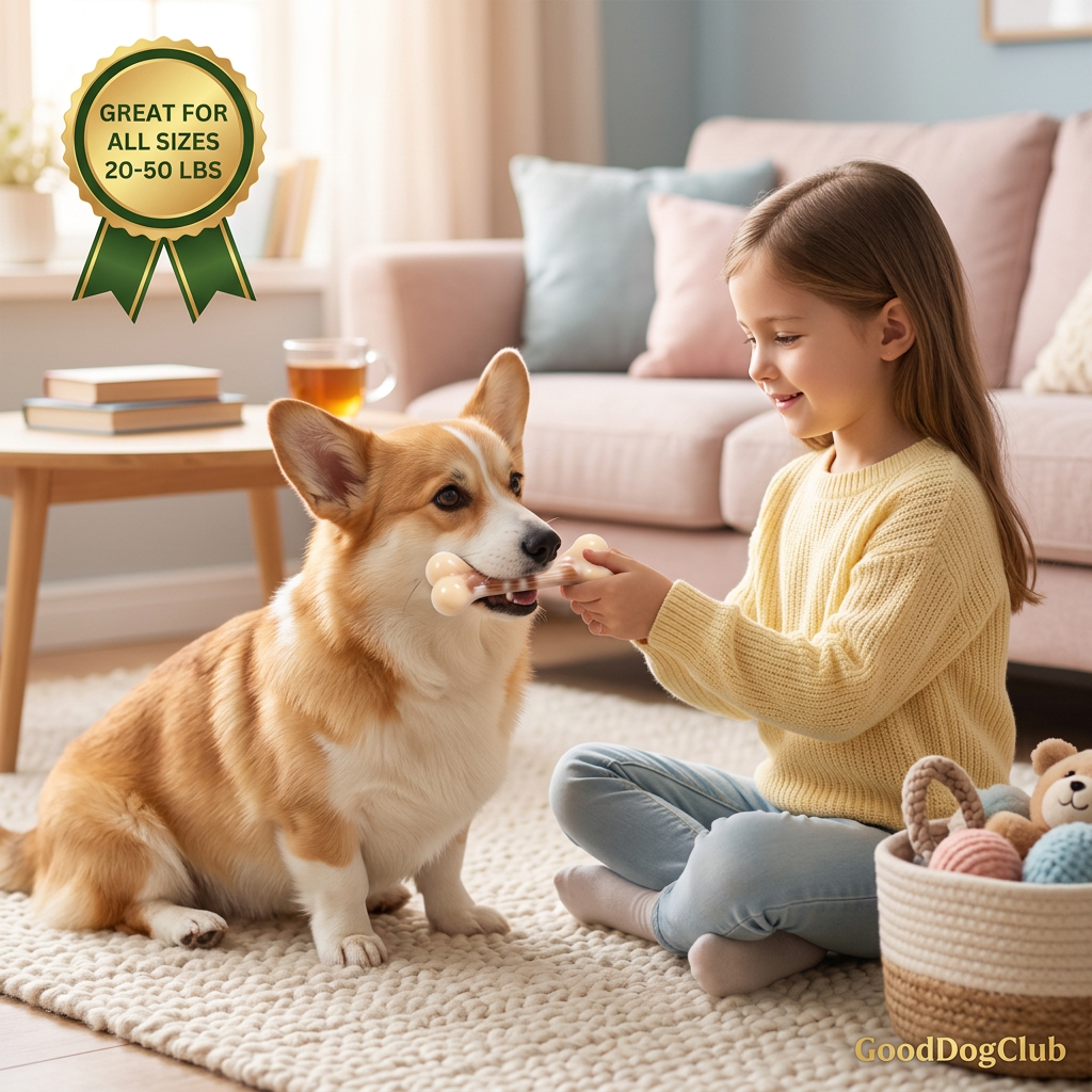 Corgi with Chomper Bone chew toy
